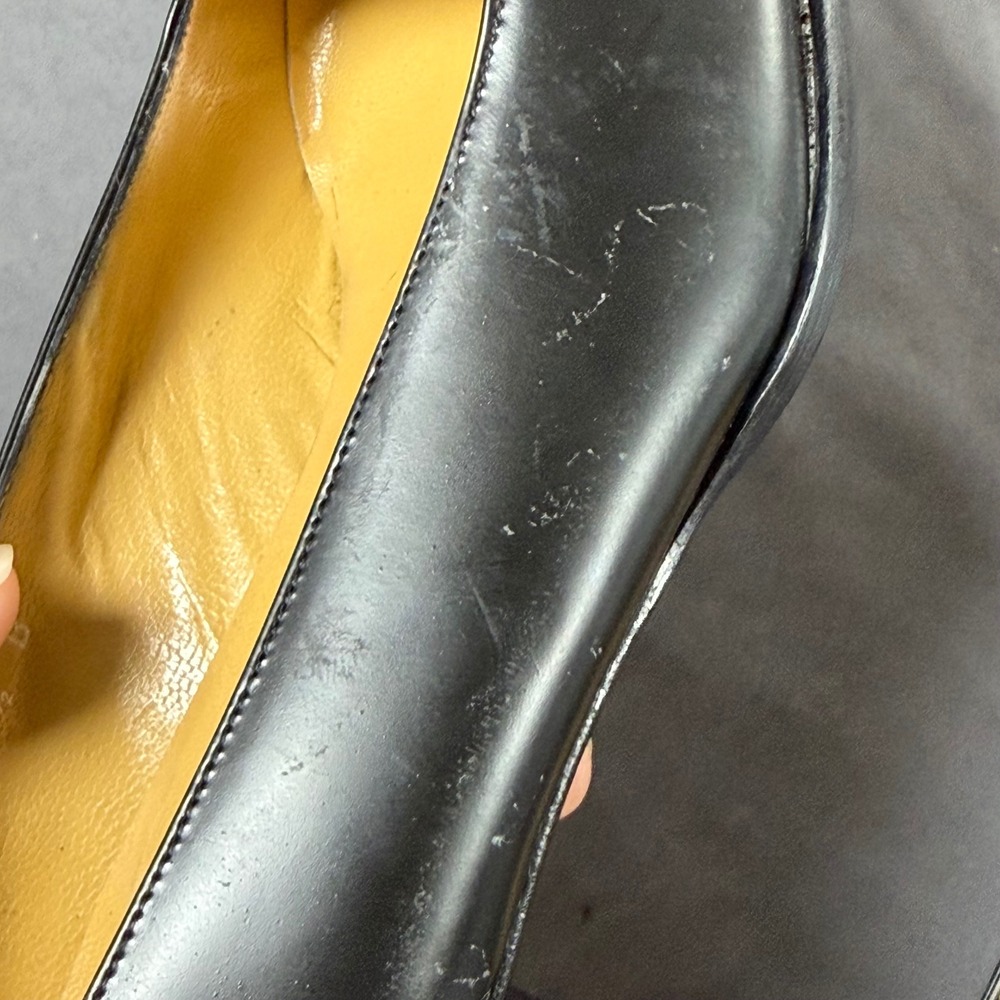 Ralph Lauren Collection Classics Black Leather Square Toe Block Heel Pumps 7.5 B - Picture 7 of 7